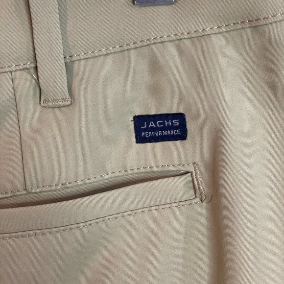 Jachs Mens Shorts Khaki Performance Pockets Stretch Belt Loops Size 40W - Picture 6 of 16